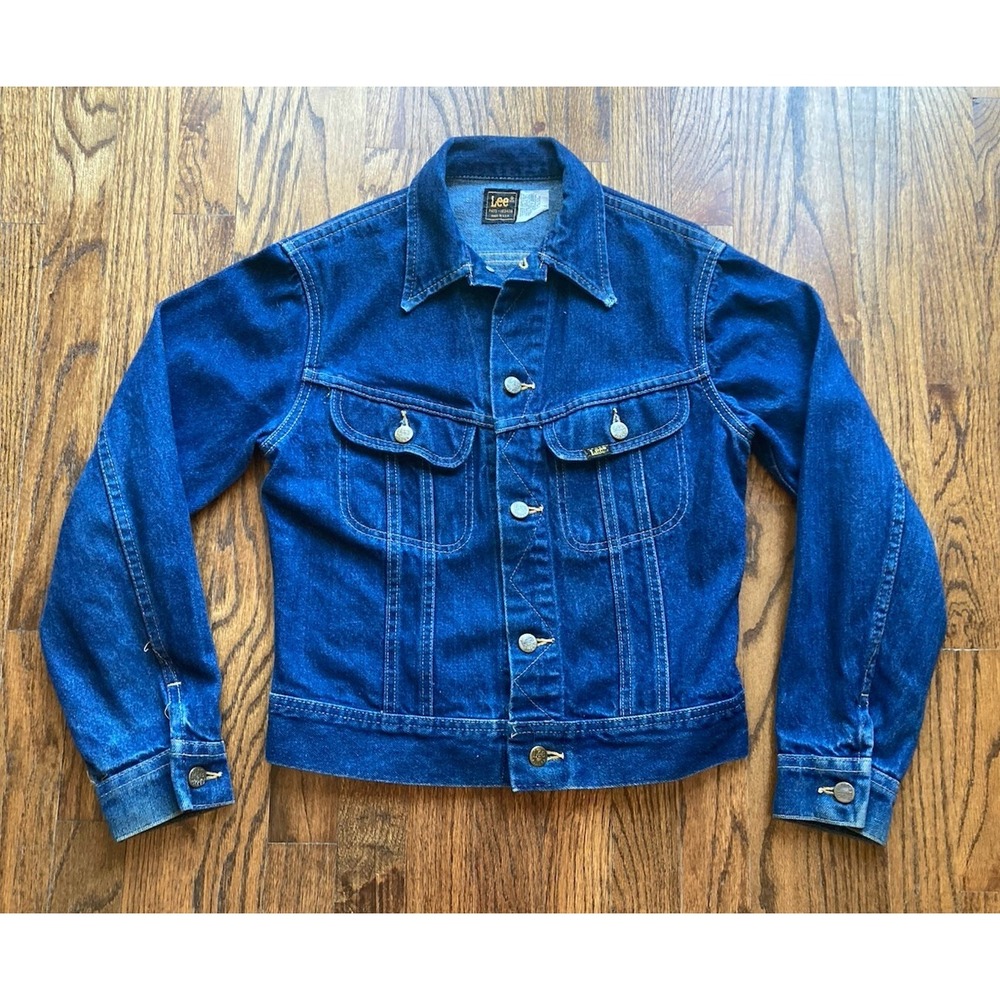 Vintage Lee Denim Jacket Womens Size 16 Trucker USA Made Blue Jean
